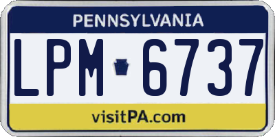 PA license plate LPM6737