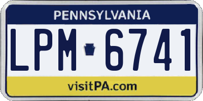 PA license plate LPM6741