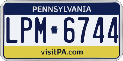 PA license plate LPM6744