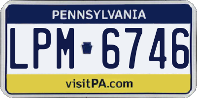 PA license plate LPM6746