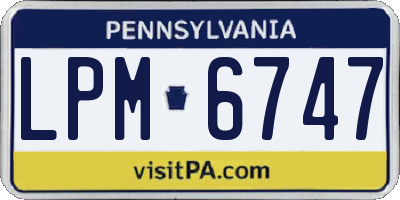 PA license plate LPM6747