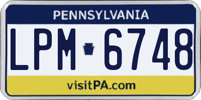 PA license plate LPM6748