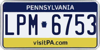 PA license plate LPM6753