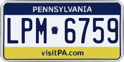 PA license plate LPM6759