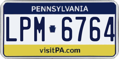 PA license plate LPM6764