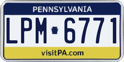PA license plate LPM6771