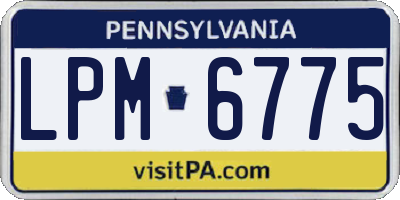 PA license plate LPM6775