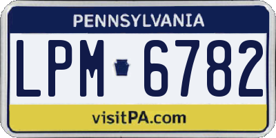 PA license plate LPM6782