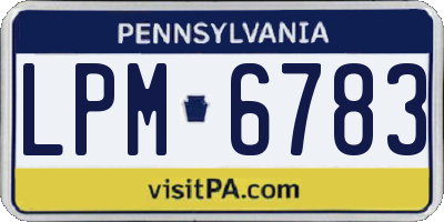 PA license plate LPM6783