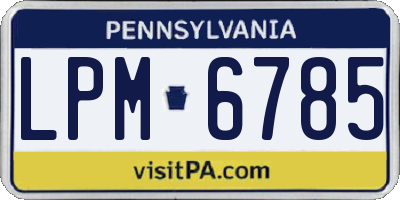 PA license plate LPM6785