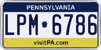 PA license plate LPM6786