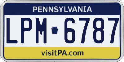 PA license plate LPM6787