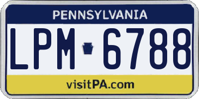 PA license plate LPM6788