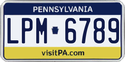 PA license plate LPM6789