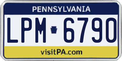 PA license plate LPM6790