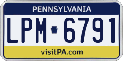 PA license plate LPM6791