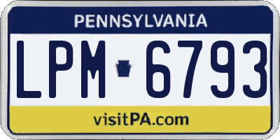 PA license plate LPM6793