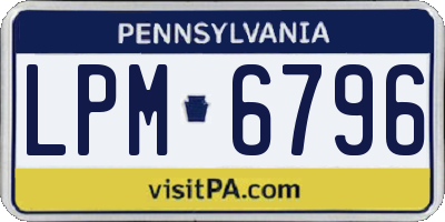 PA license plate LPM6796