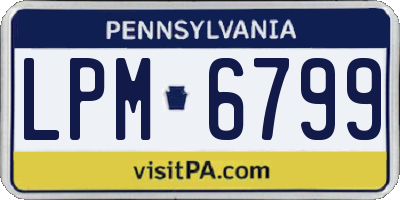 PA license plate LPM6799