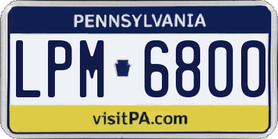 PA license plate LPM6800