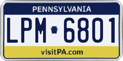 PA license plate LPM6801