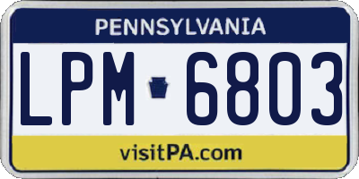 PA license plate LPM6803