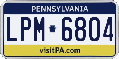 PA license plate LPM6804