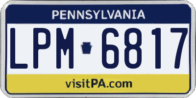 PA license plate LPM6817
