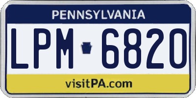 PA license plate LPM6820