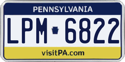 PA license plate LPM6822