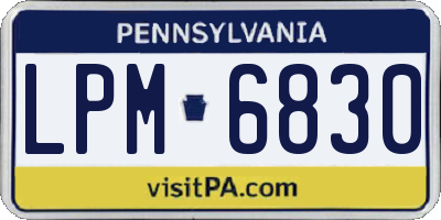 PA license plate LPM6830