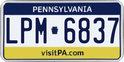 PA license plate LPM6837