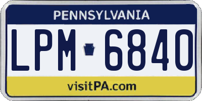 PA license plate LPM6840