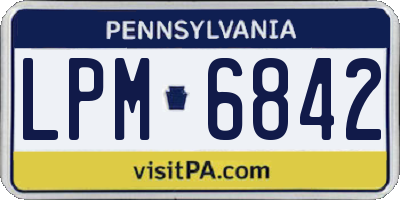 PA license plate LPM6842