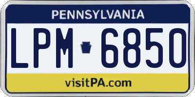 PA license plate LPM6850