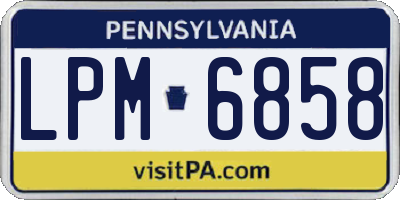 PA license plate LPM6858