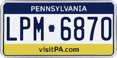 PA license plate LPM6870