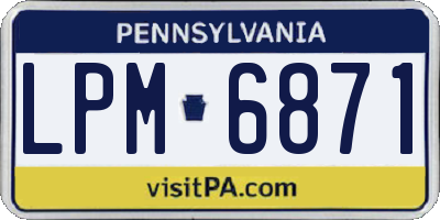 PA license plate LPM6871
