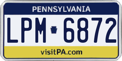 PA license plate LPM6872