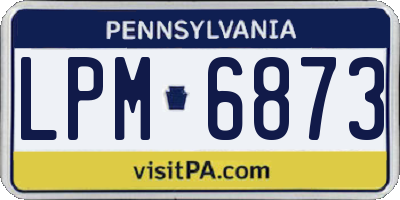 PA license plate LPM6873