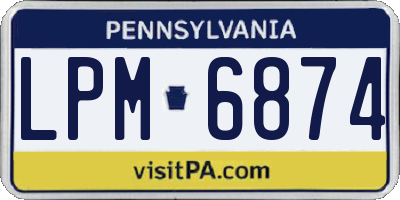 PA license plate LPM6874