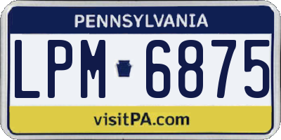 PA license plate LPM6875