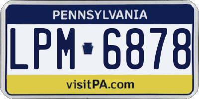 PA license plate LPM6878