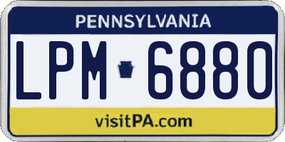 PA license plate LPM6880
