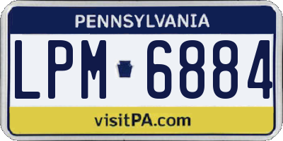PA license plate LPM6884