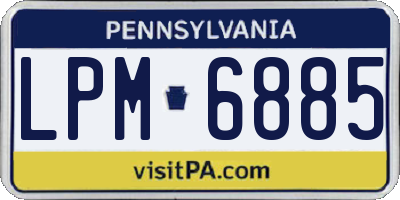 PA license plate LPM6885