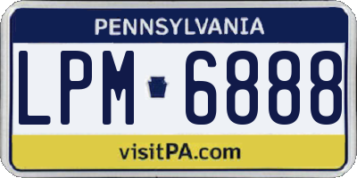 PA license plate LPM6888
