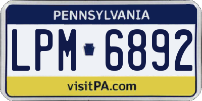 PA license plate LPM6892