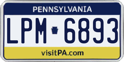 PA license plate LPM6893