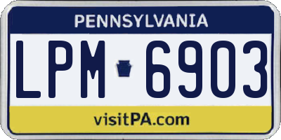 PA license plate LPM6903